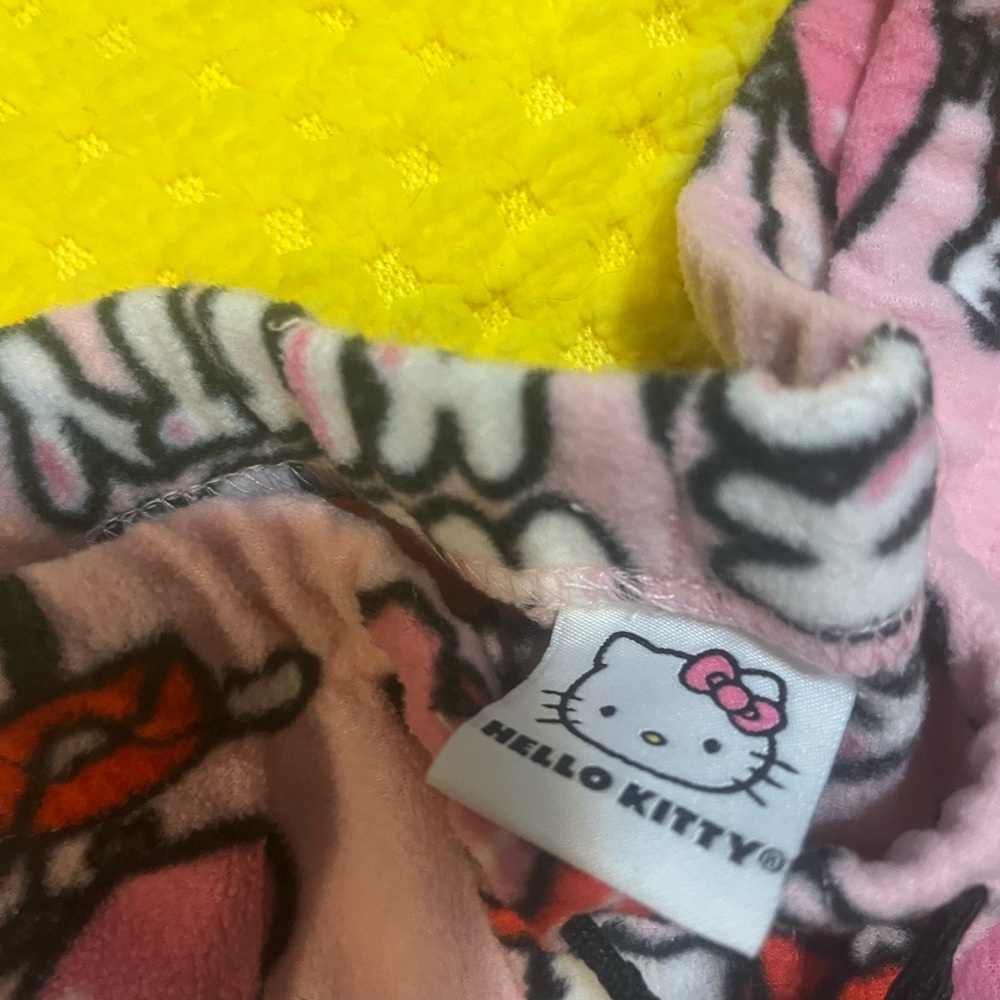 Hello Kitty Pink and White Fleece Pants - Picture 2 of 3
